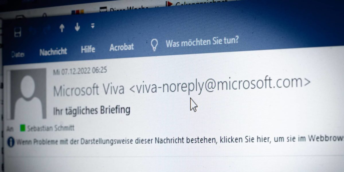 Schlechtes Beispiel einer Noreply-Adresse von Microsoft
